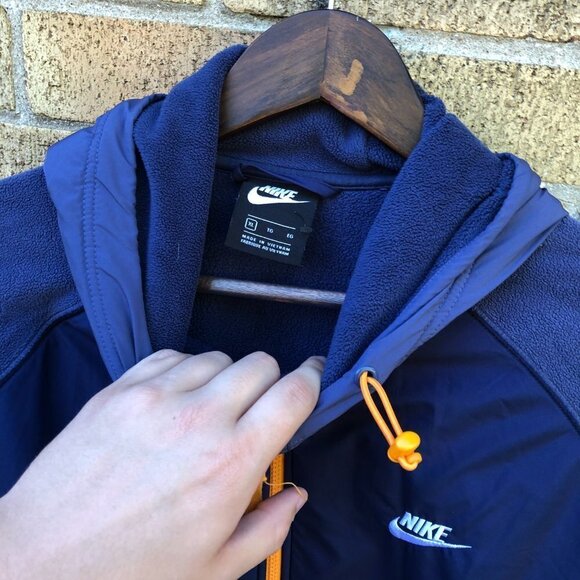 Nike Polar Fleece Zip Up Hoodie Midnight Navy XL - Picture 8 of 8
